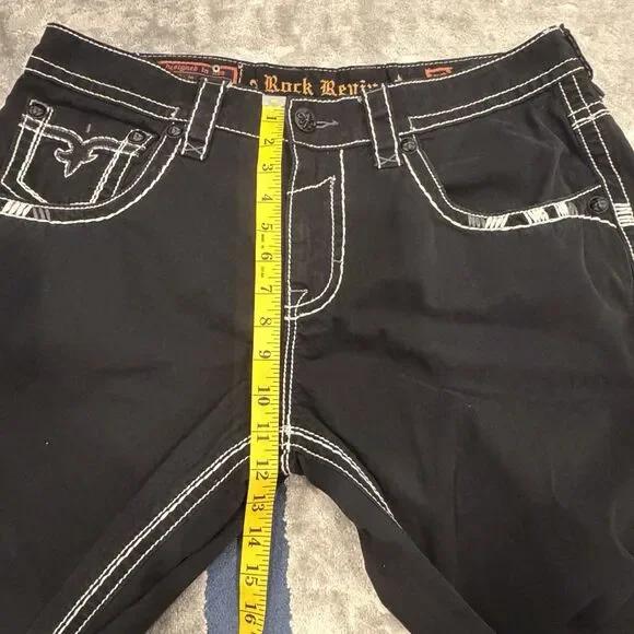 Rock Revival ELIAS Straight Black Jeans Mens 38 CUSTOM WAIST (See Measurements) - Picture 12 of 14